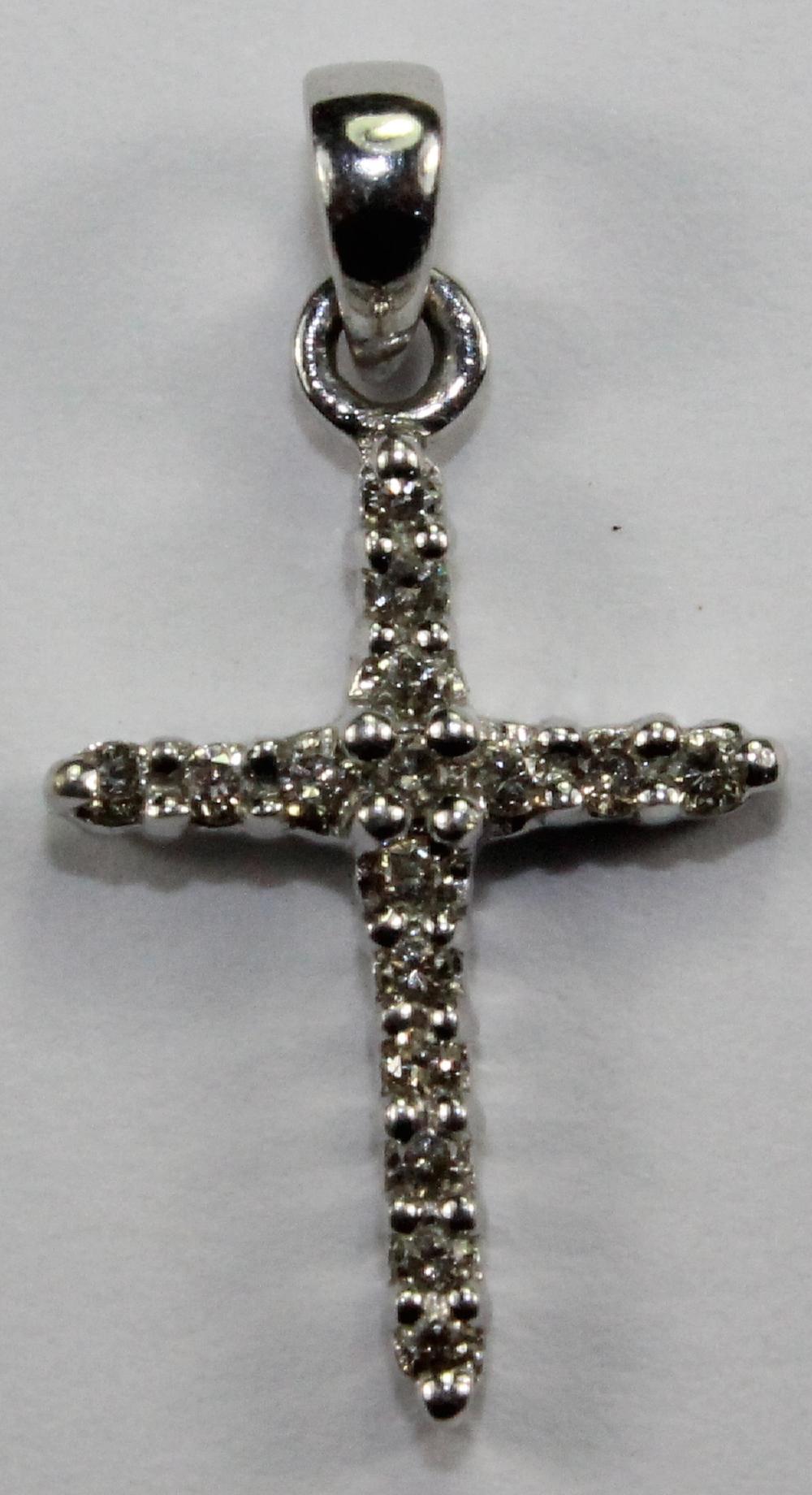 Diamond Cross in 9ct White ... image