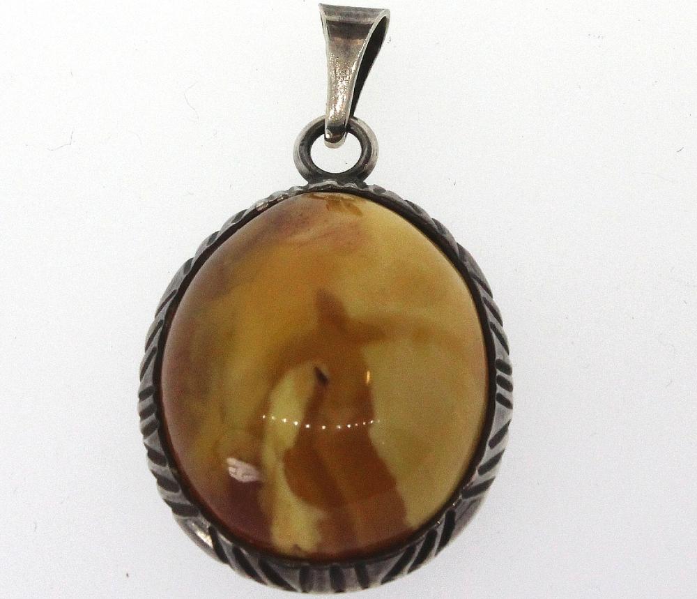 Vintage Amber Pendant in St... image