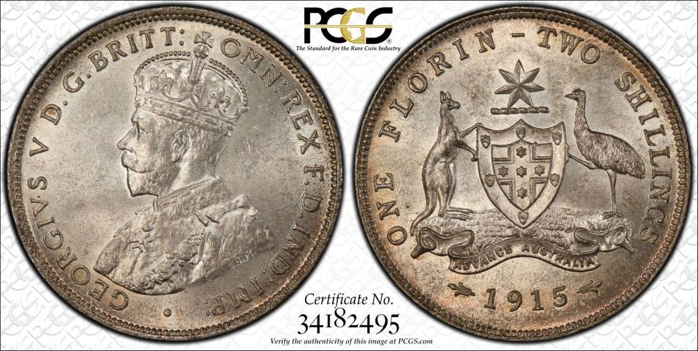 Australia 1915 (L) Florin, ... image