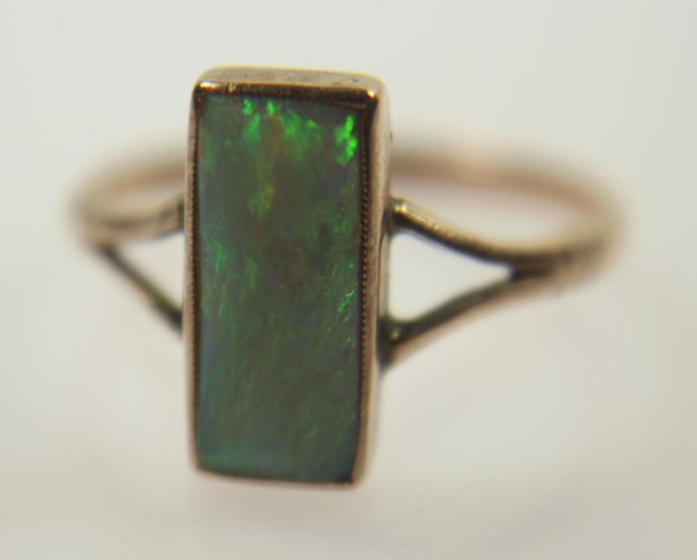 Solid Opal Ring in 9ct Yell... image