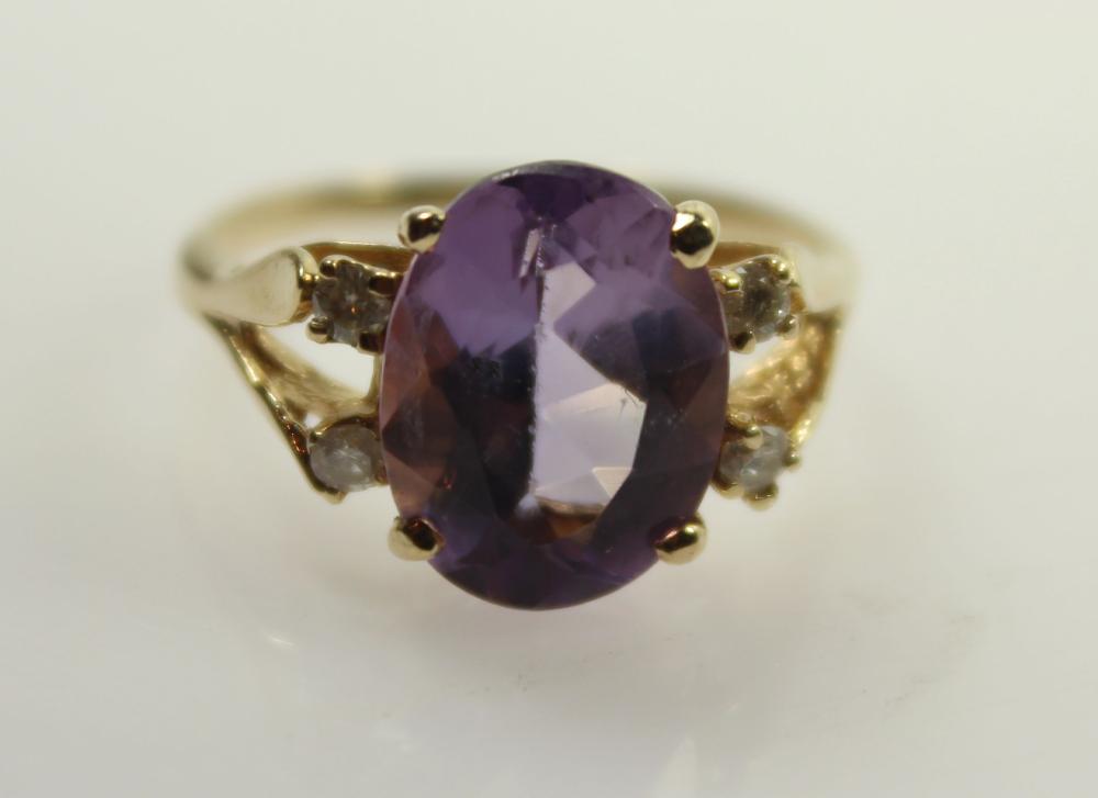 Amethyst & Diamond Ring in ... image