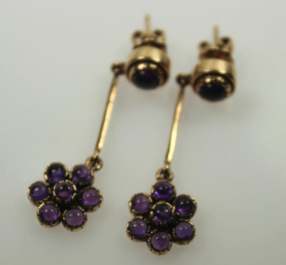 Amethyst Cluster Drop Earri... image