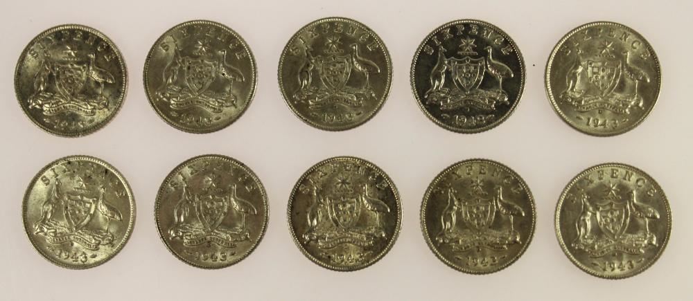 Australia 1943 D Sixpences,... image