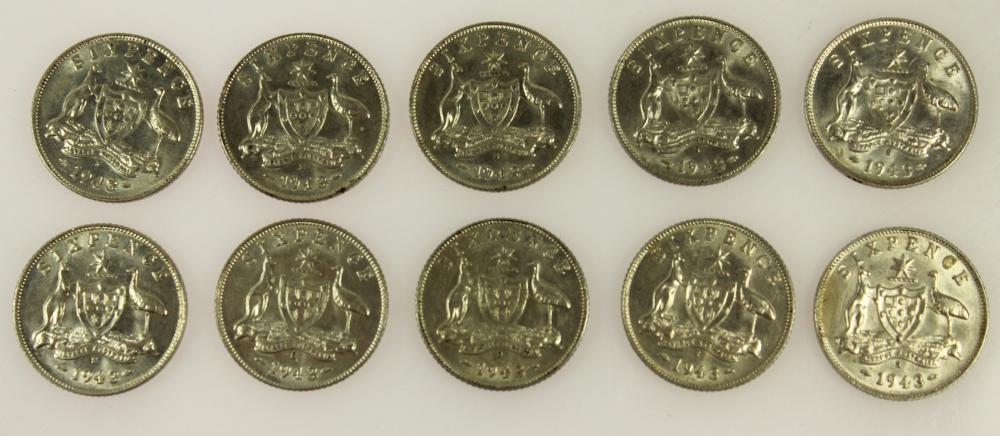 Australia 1943 S Sixpences,... image