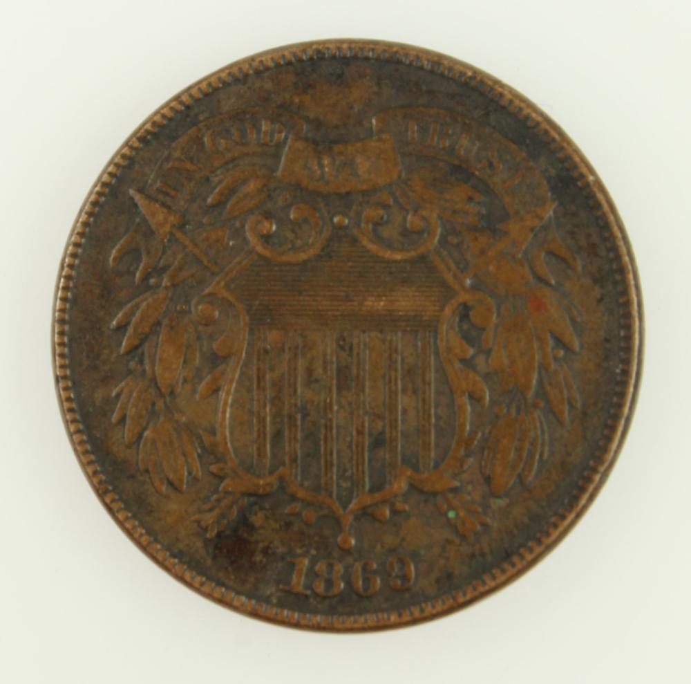 U.S.A. 1869 Two Cent, good ... image