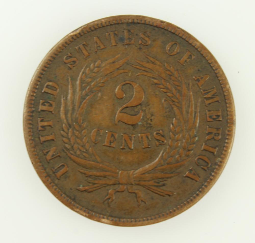 U.S.A. 1865 Two Cent, good ... image