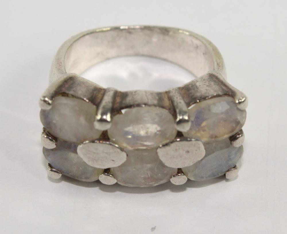 Faceted Moonstone Ring in S... image