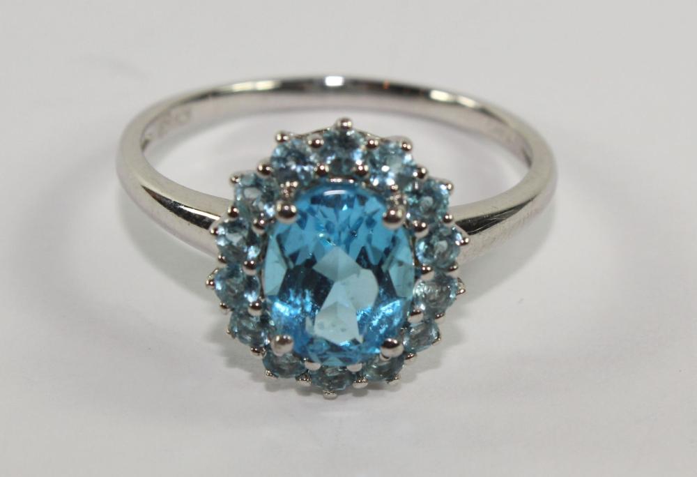 Blue Crystal Ring in Sterli... image