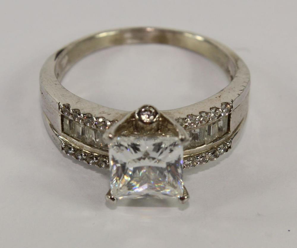 Faux Diamond Ring in Sterli... image