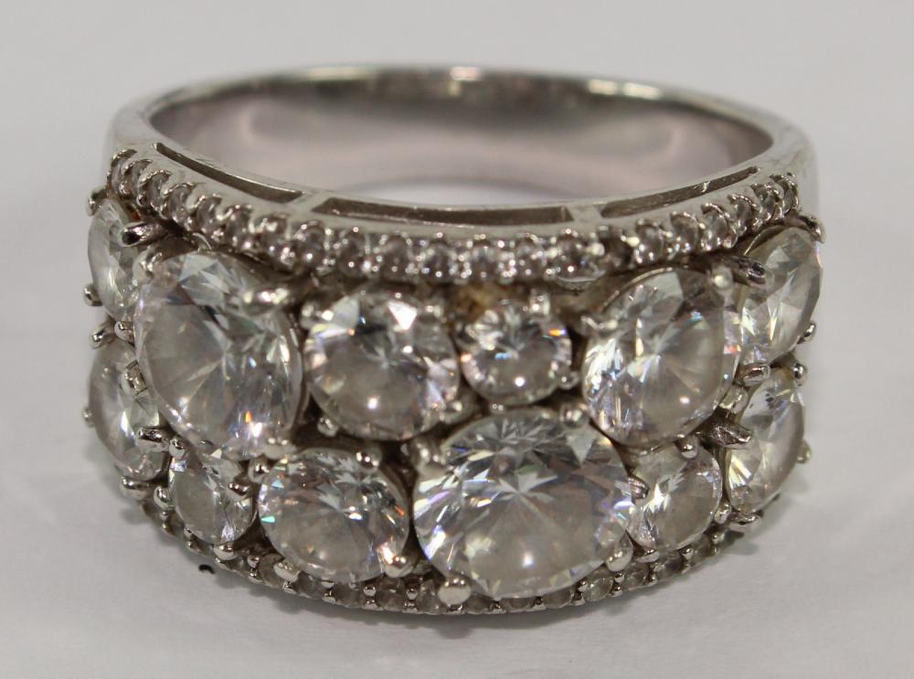 Faux Diamond Bridge Ring in... image