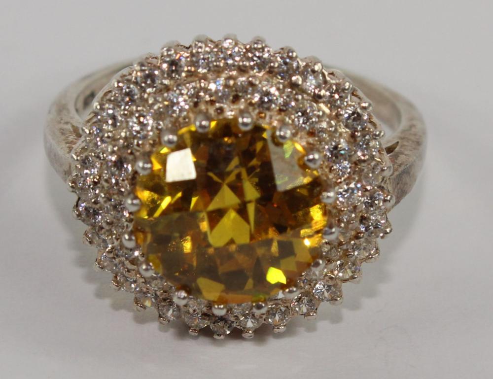 Yellow & White Crystal Ring... image