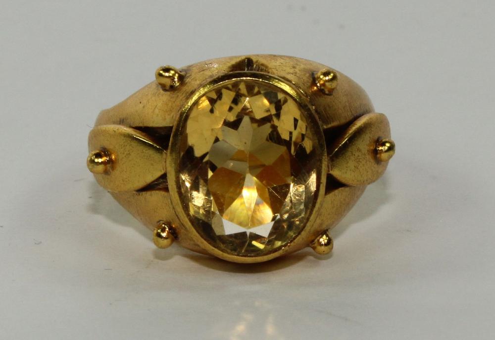 Large Citrine Ring in Gilde... image