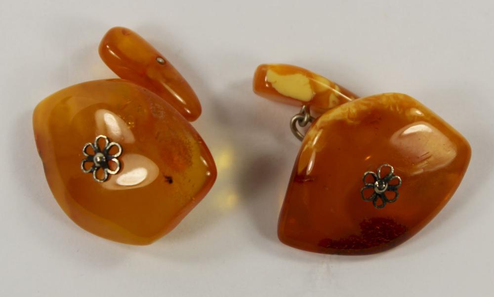 Vintage Amber Cufflinks (Pair) image