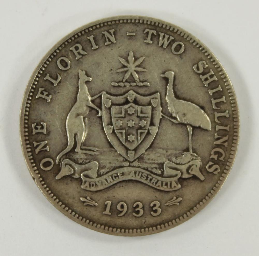 Australia 1933 Florin, VG/Fine image