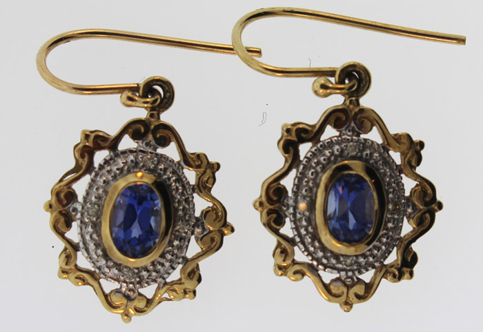 Tanzanite Earrings in 9ct Gold image