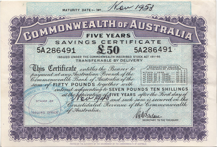 Australia, Commonwealth £50... image