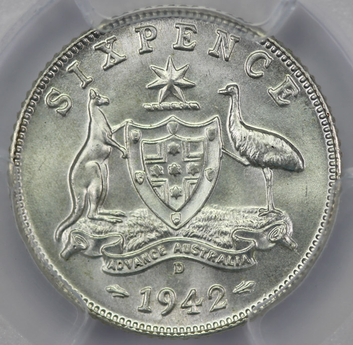 Australia 1942 D Sixpence, ... image