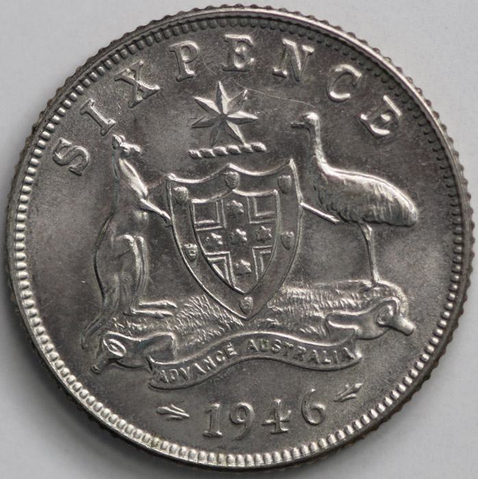 Australia 1946 Sixpence, Ch... image