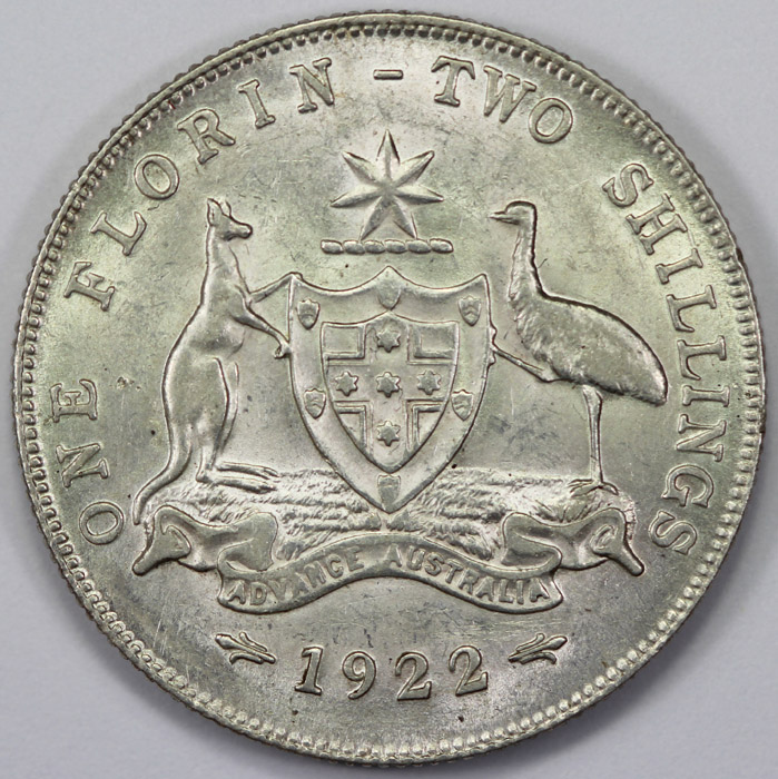 Australia 1922 Florin, good... image