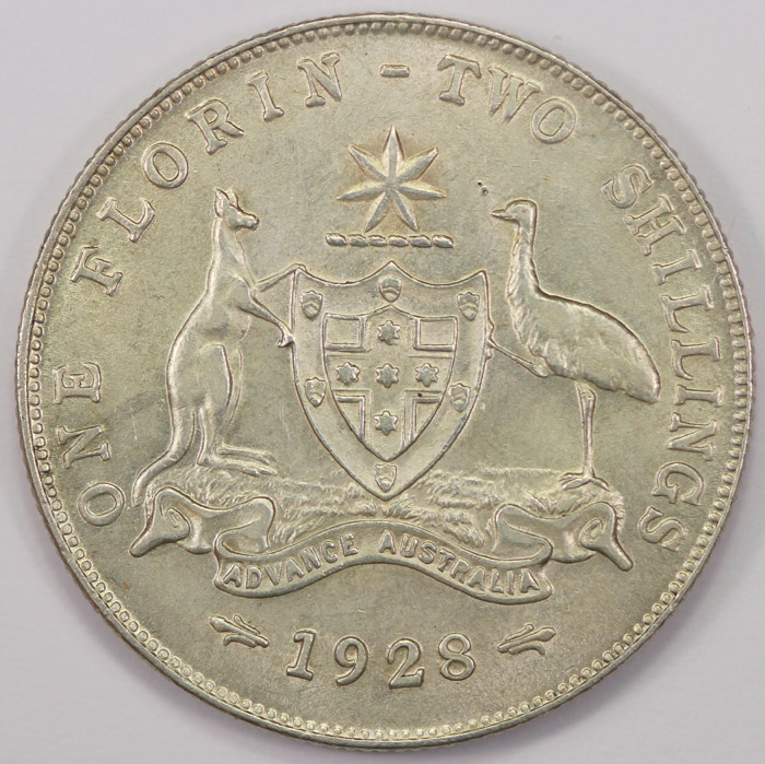 Australia 1928 Florin, good... image