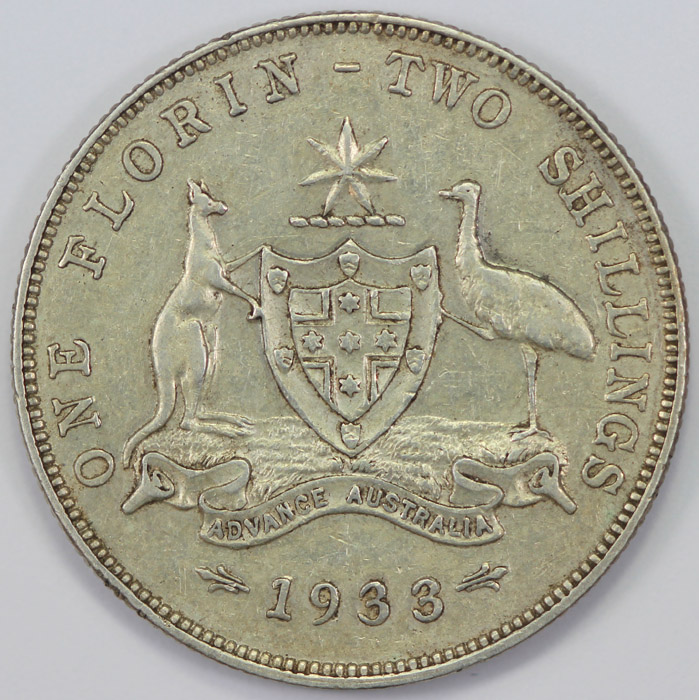 Australia 1933 Florin, good... image