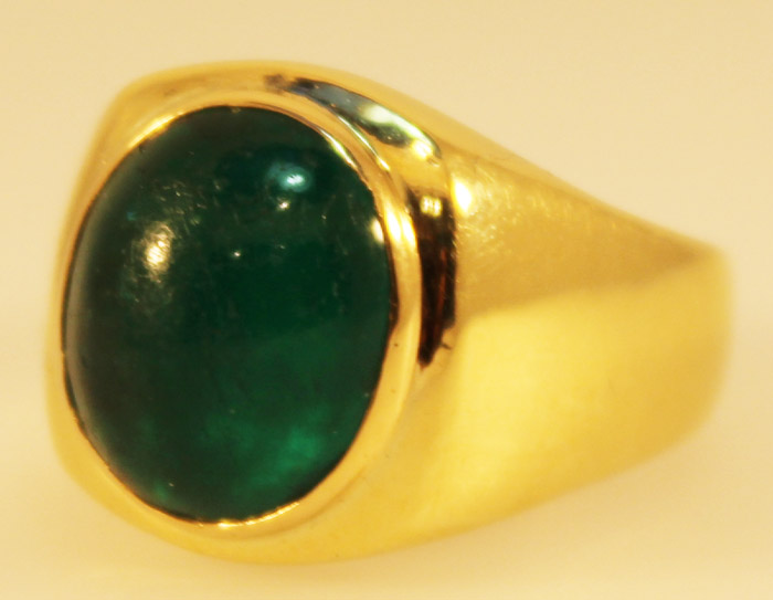 Men's Cabochon Emerald Ring... image