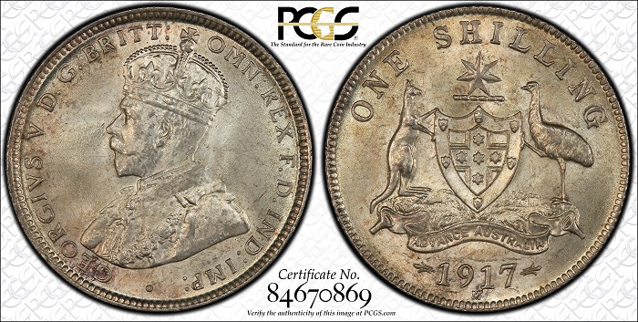 Australia 1917 Shilling, PC... image