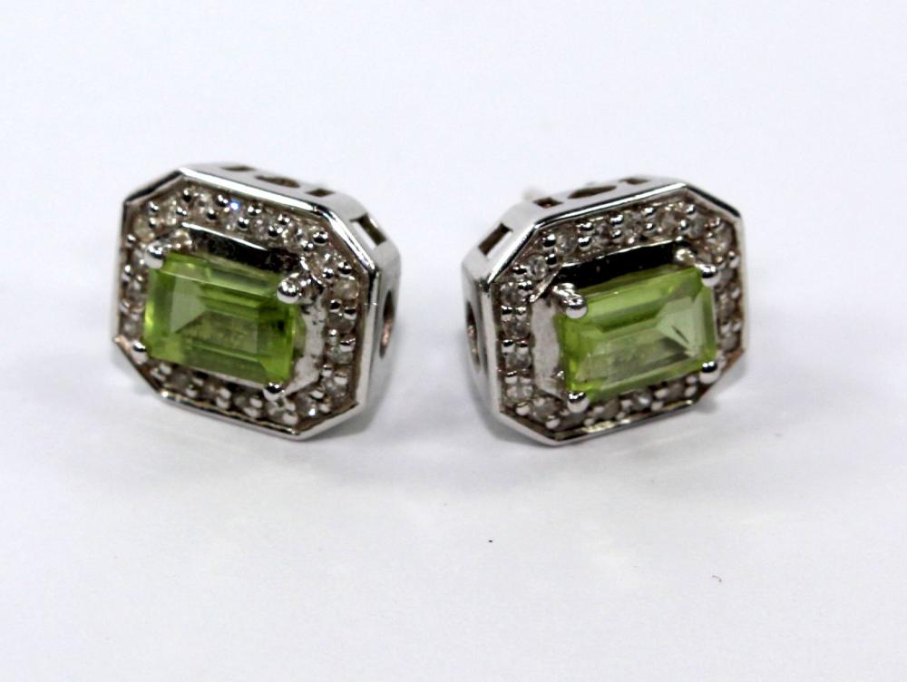 Peridot & Diamond Stud Earr... image