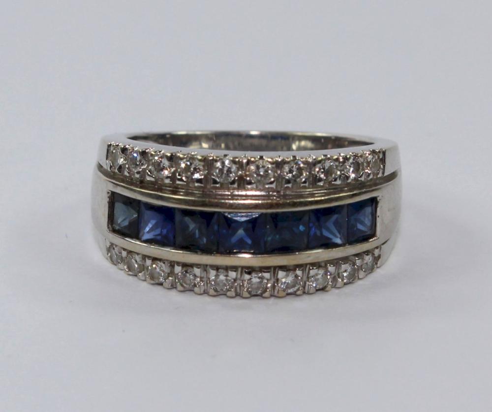 Modern Blue Sapphire and Di... image