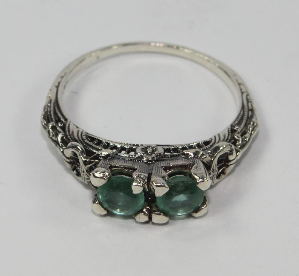 Emerald Ring in Sterling (9... image