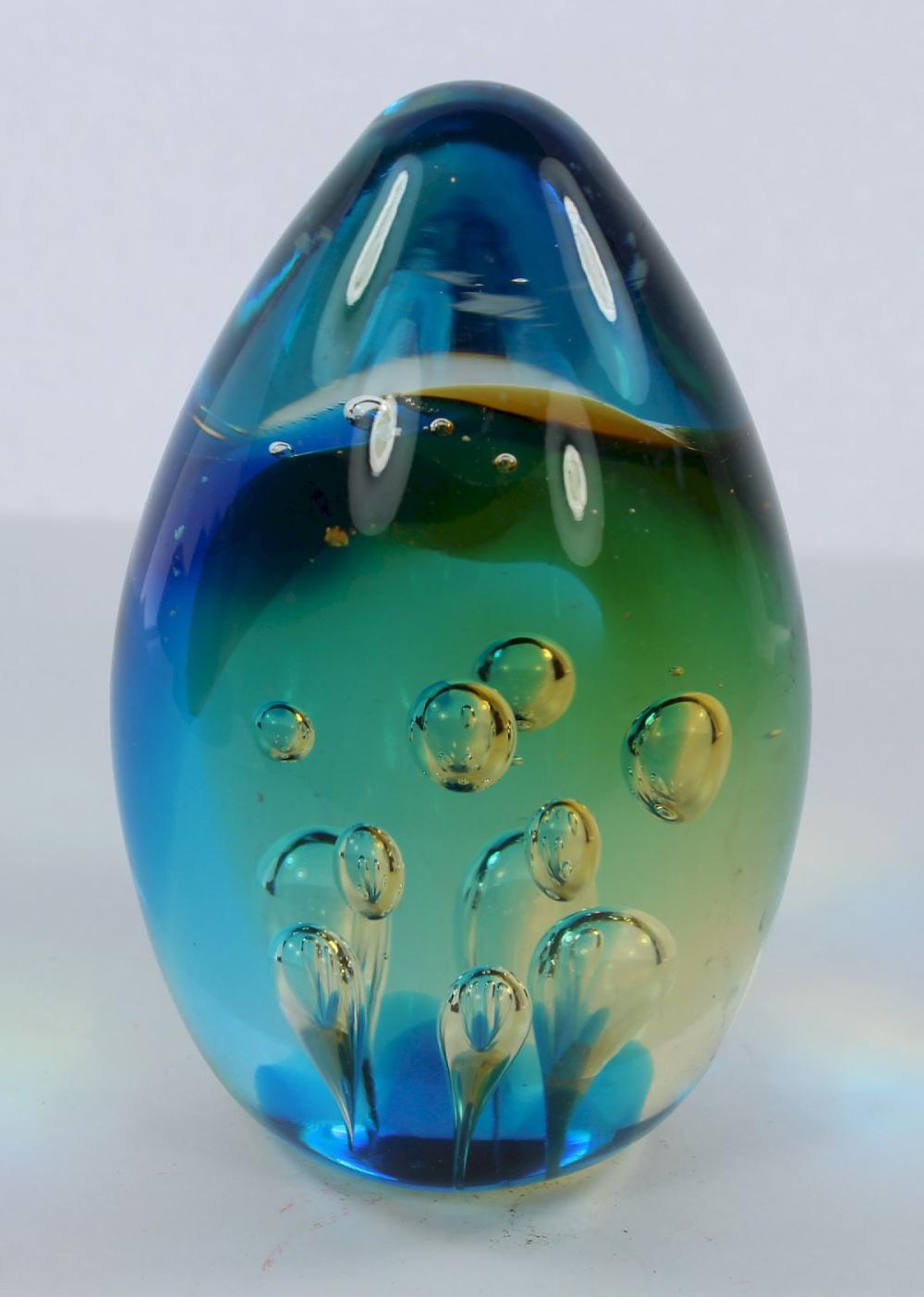 Yellow & Blue Egg-shaped Gl... image