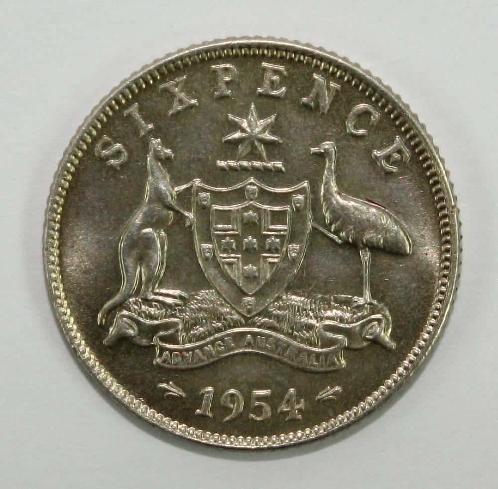 Australia 1954 Sixpence, ne... image