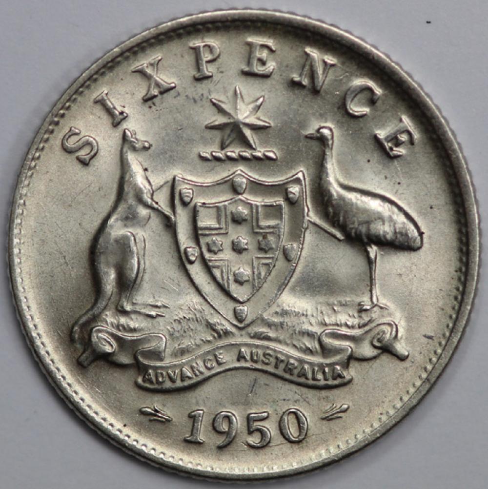 Australia 1950 Sixpence, Ch... image