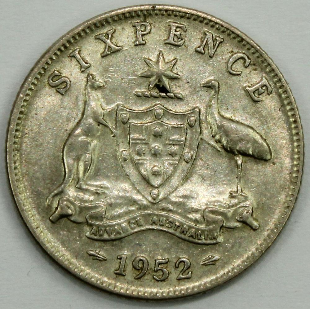 Australia 1952 Sixpence, go... image