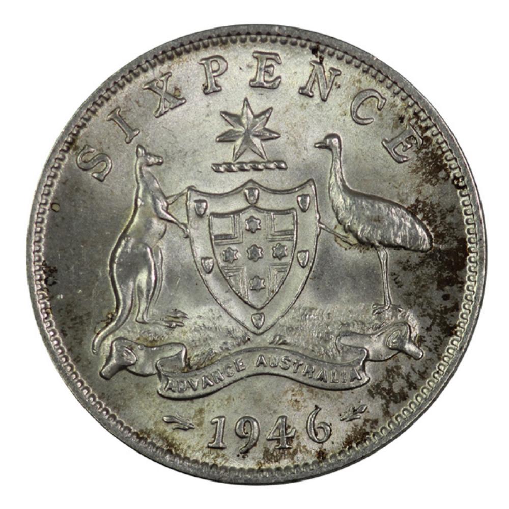 Australia 1946 Sixpence, Ch... image