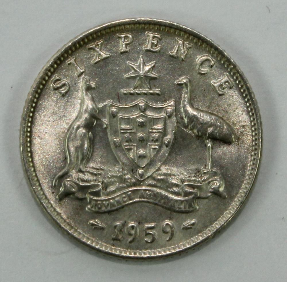 Australia 1959 Sixpence, Gem image