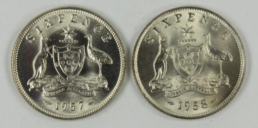 Australia 1957 & 1958 Sixpe... image