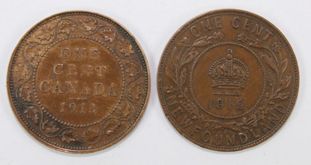 Canada 1913 & 1919 Cents, g... image