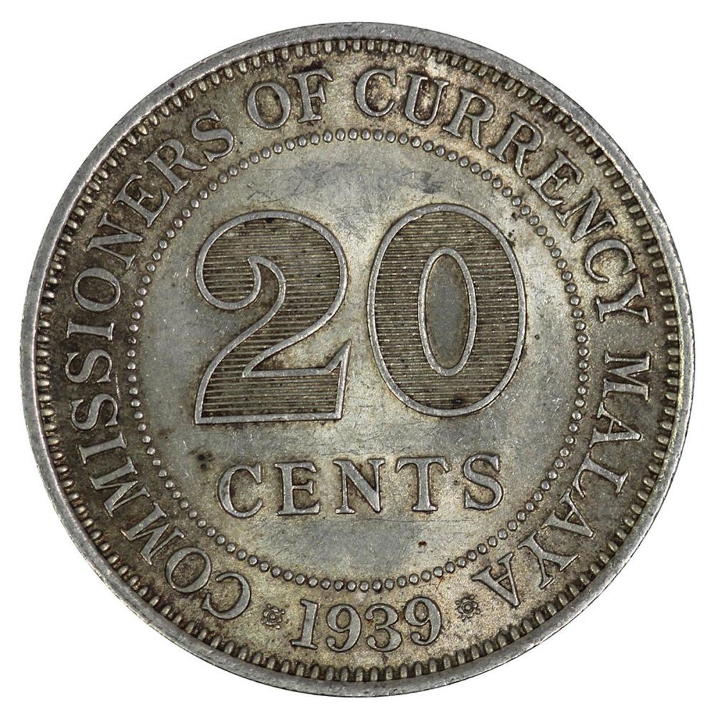 Malaya 1939 Silver (750) 20... image