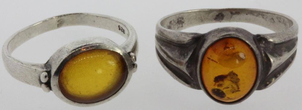 Vintage Amber Rings in Ster... image