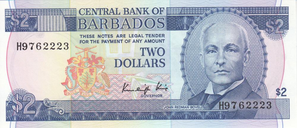 Barbados. 'King' $2 (1986),... image