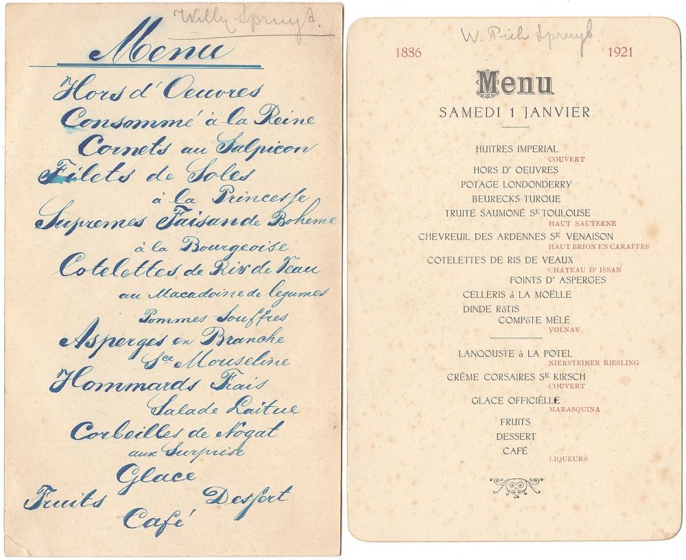 Europe. Selection of Menus ... image