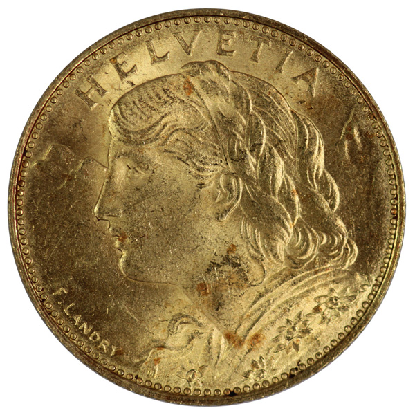 Switzerland 1922 B Gold 10 ... image