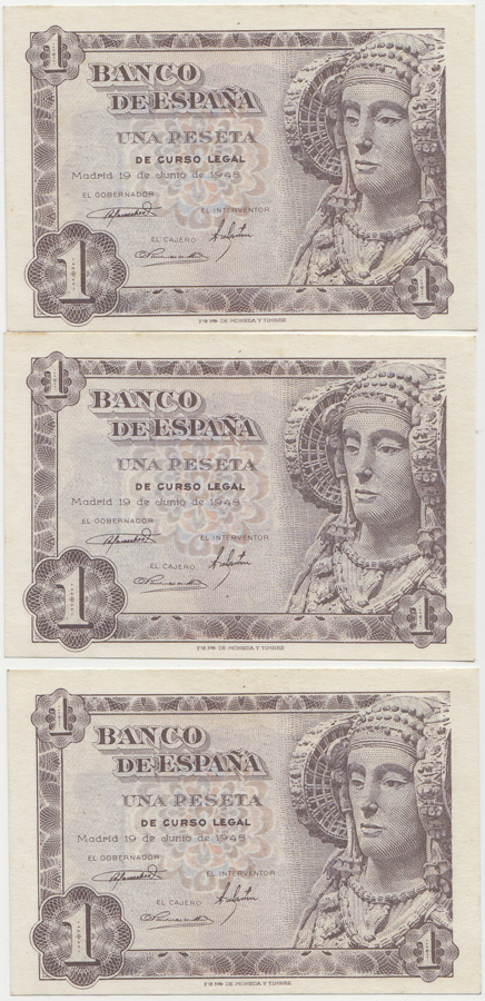 Spain 1948 Peseta, Consecut... image