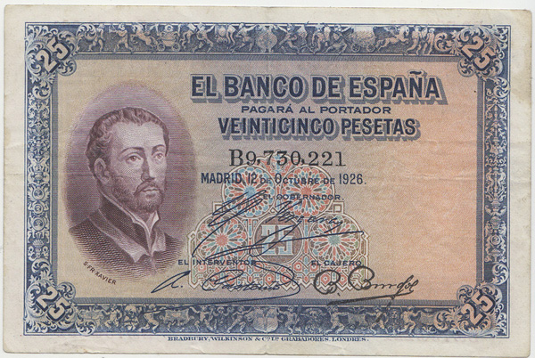 Spain 1926 25 Pesetas, Very... image