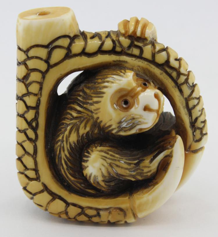 Japanese Netsuke of a Monke... image