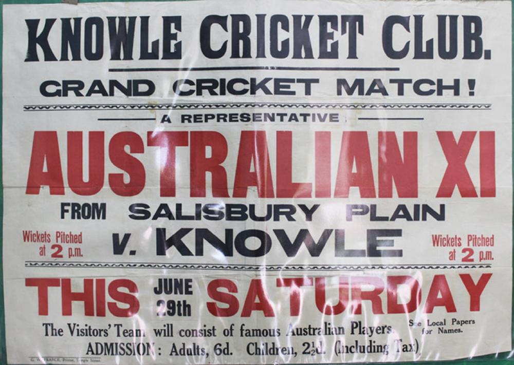 Great Britain. Knowle Cricket Club - Grand Cricket Match. &quot;A Representative Australian XI from Salisbury Plain v. Knowle&quot;