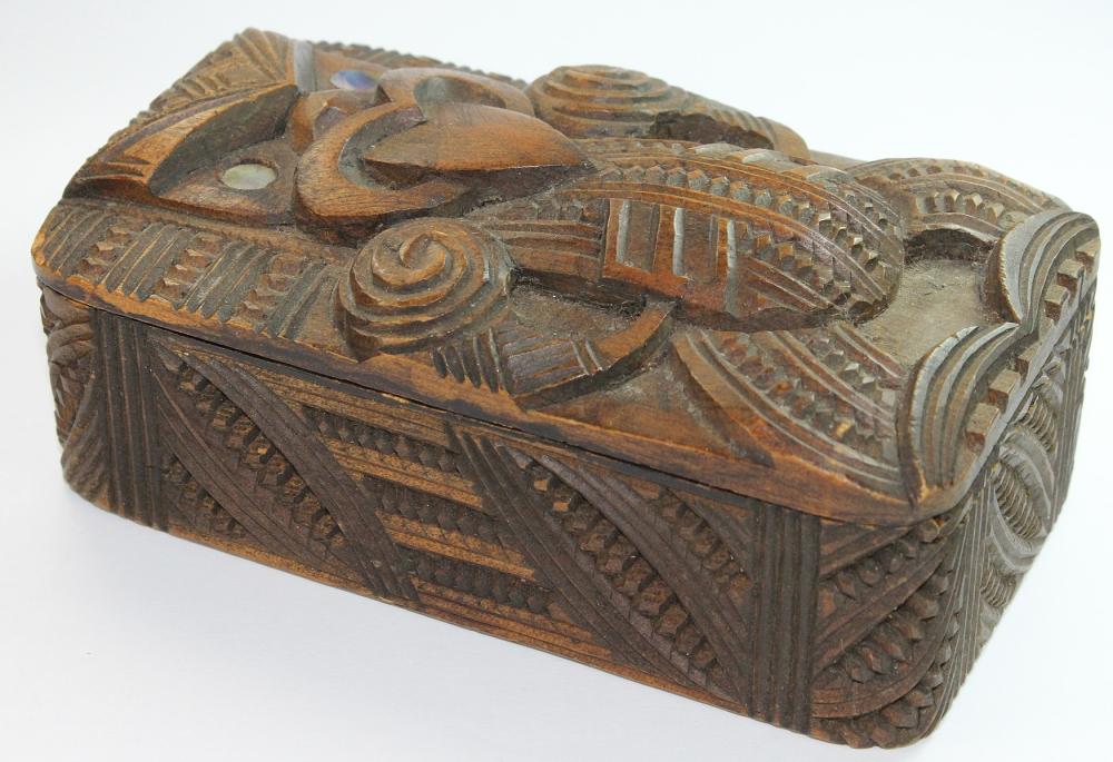 Carved Tiki Wooden Box image