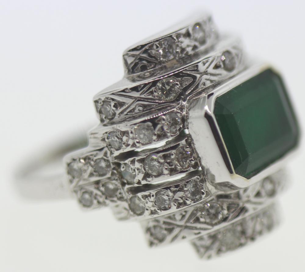 Emerald and Diamond Ring in... image