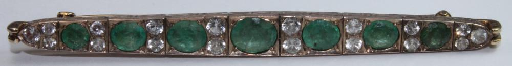 Antique Bar Brooch with Eme... image